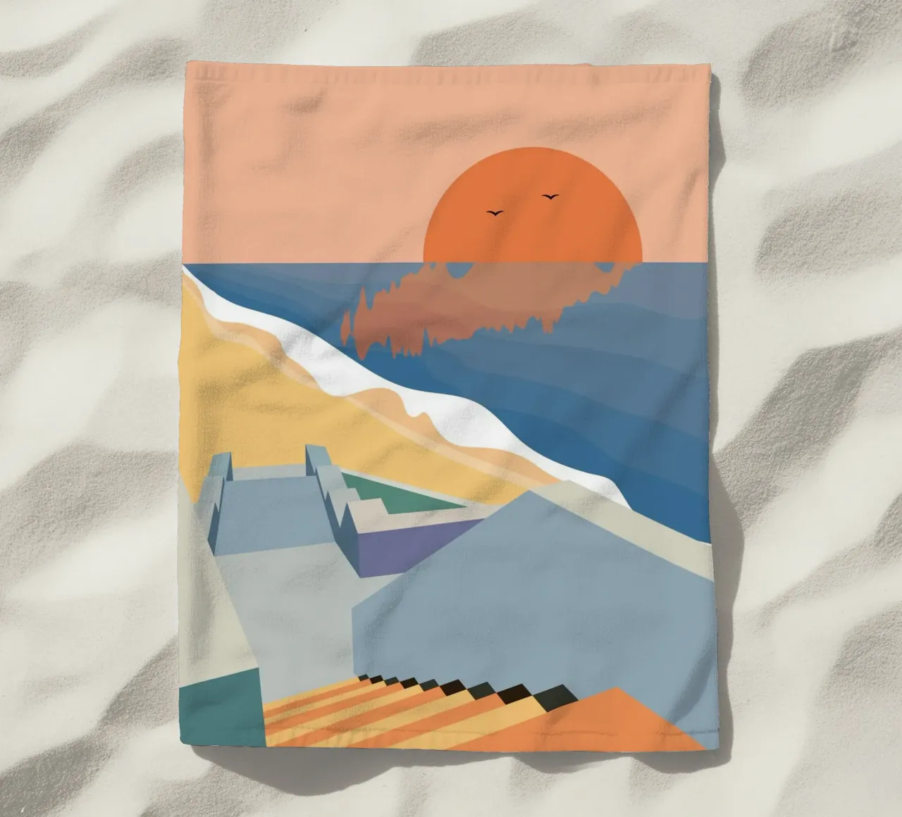 Scale sulla spiaggia telo mare da pierosvisuals