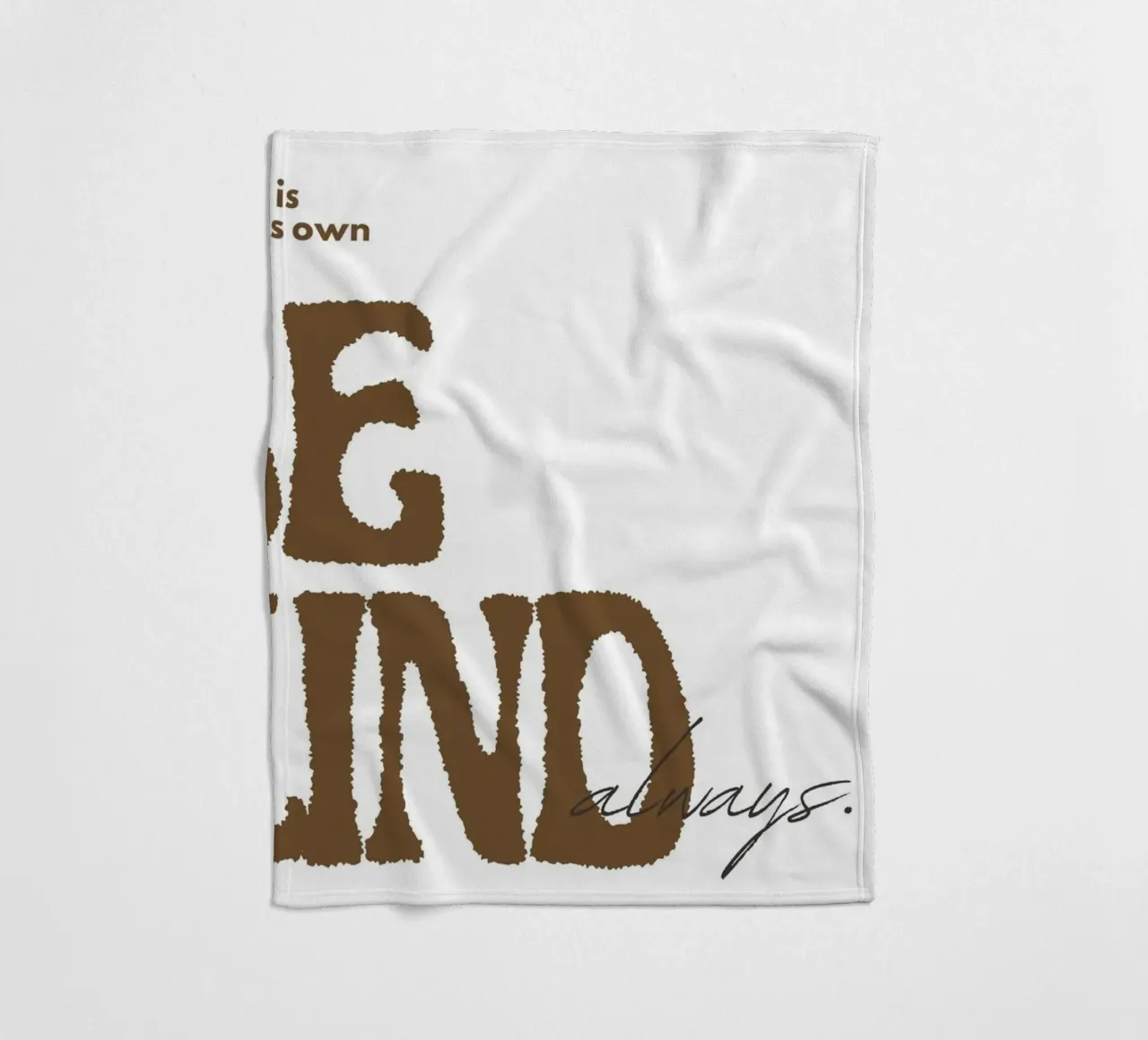 "Poster tipografico d'ispirazione "Sii gentile sempre coperta in pile da NorwesClub