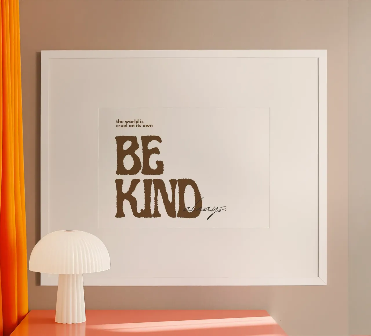 "Poster tipografico d'ispirazione "Sii gentile sempre carta hahnemühle da NorwesClub