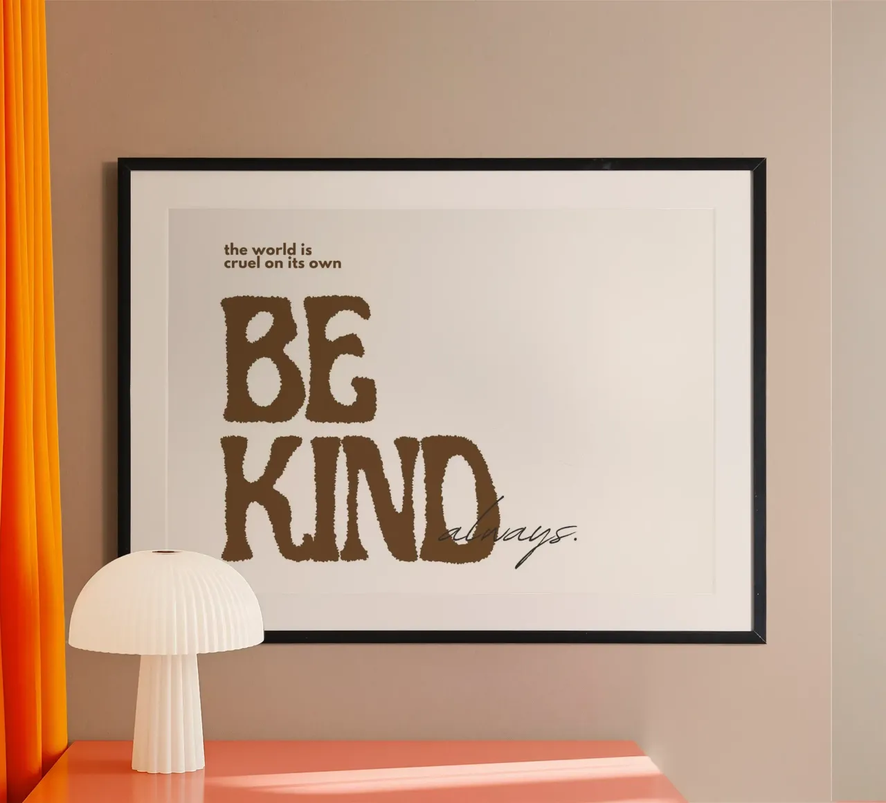 "Poster tipografico d'ispirazione "Sii gentile sempre carta hahnemühle da NorwesClub
