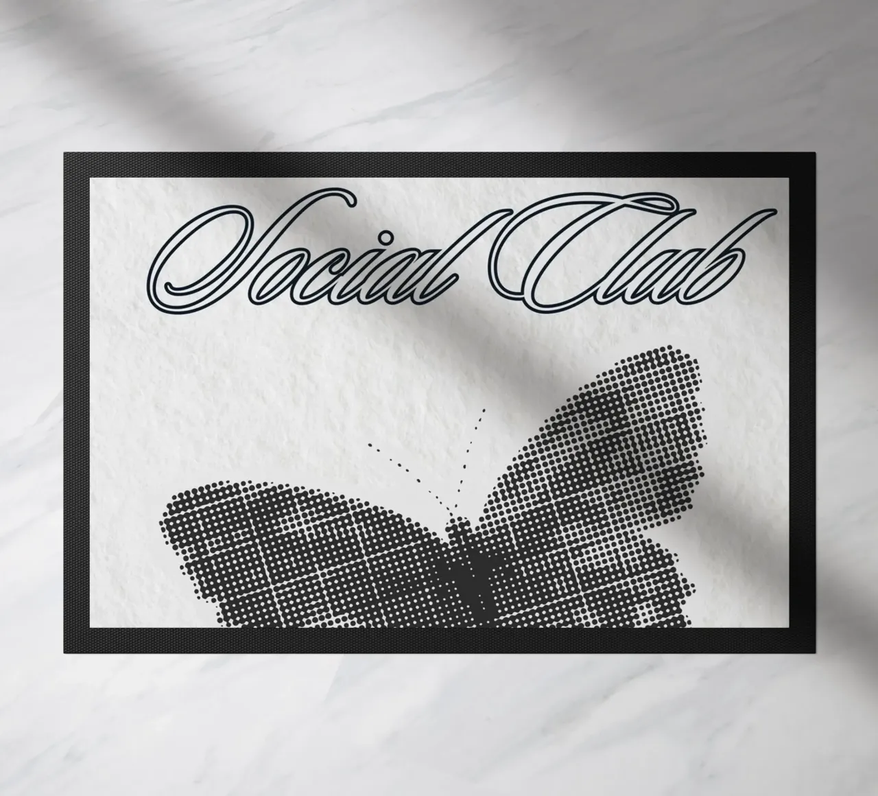 Self Love Social Club Butterfly Dot Art Print doormat by NorwesClub
