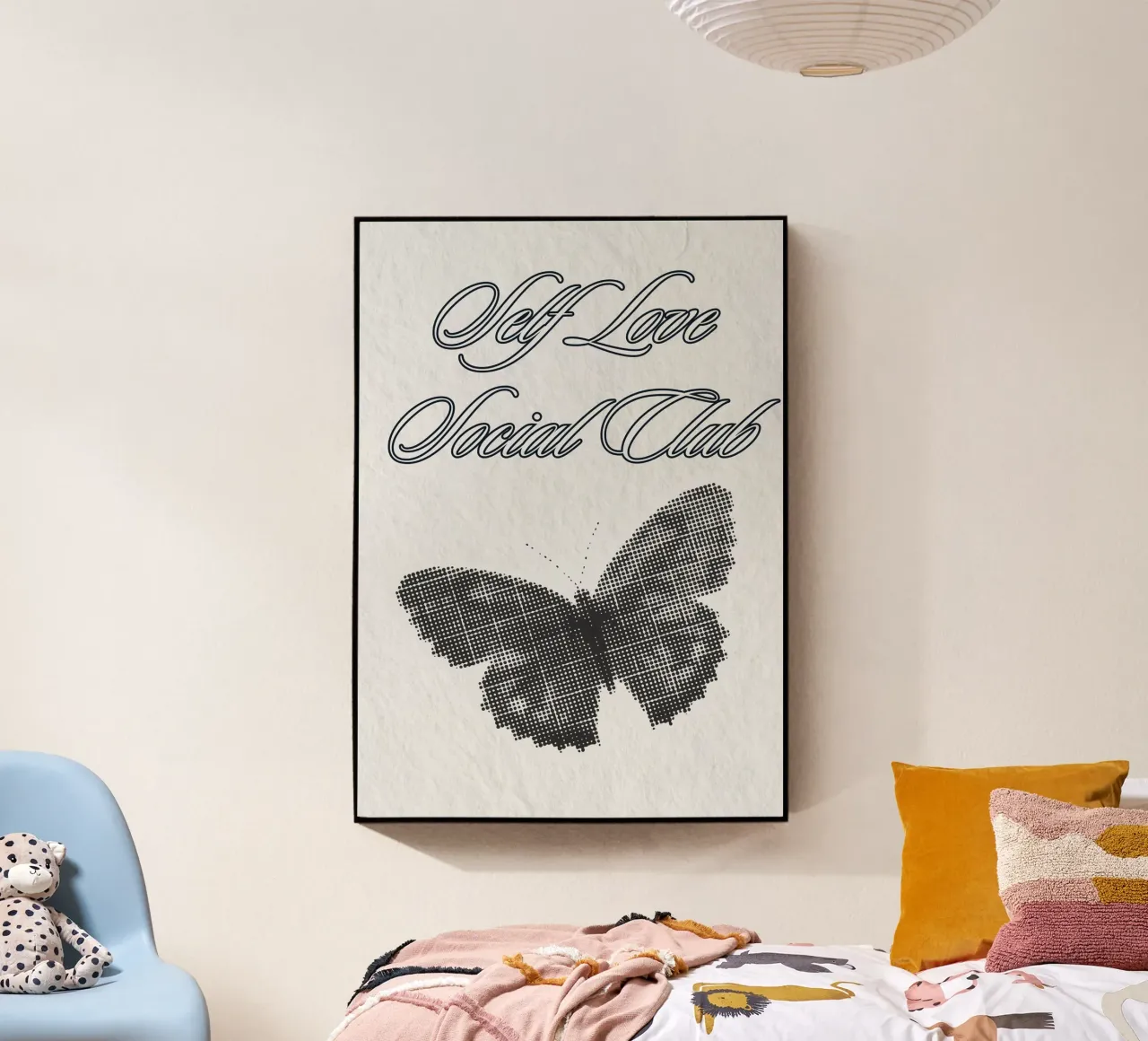 Self Love Social Club Butterfly Dot Art Print acrylic glass by NorwesClub