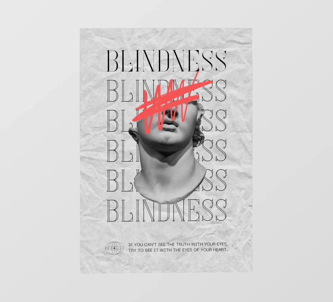 Blindness Abstract Bust Poster - Modern Art Print backlit film by NorwesClub