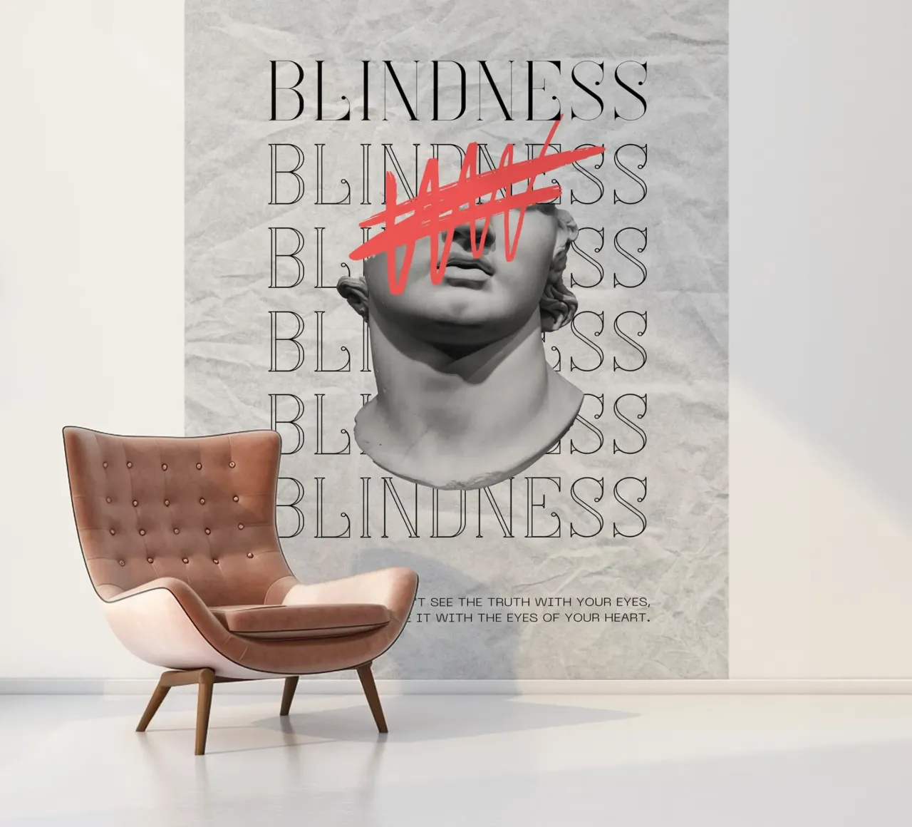 Blindness Abstract Bust Poster - Modern Art Print photo wallpaper by NorwesClub