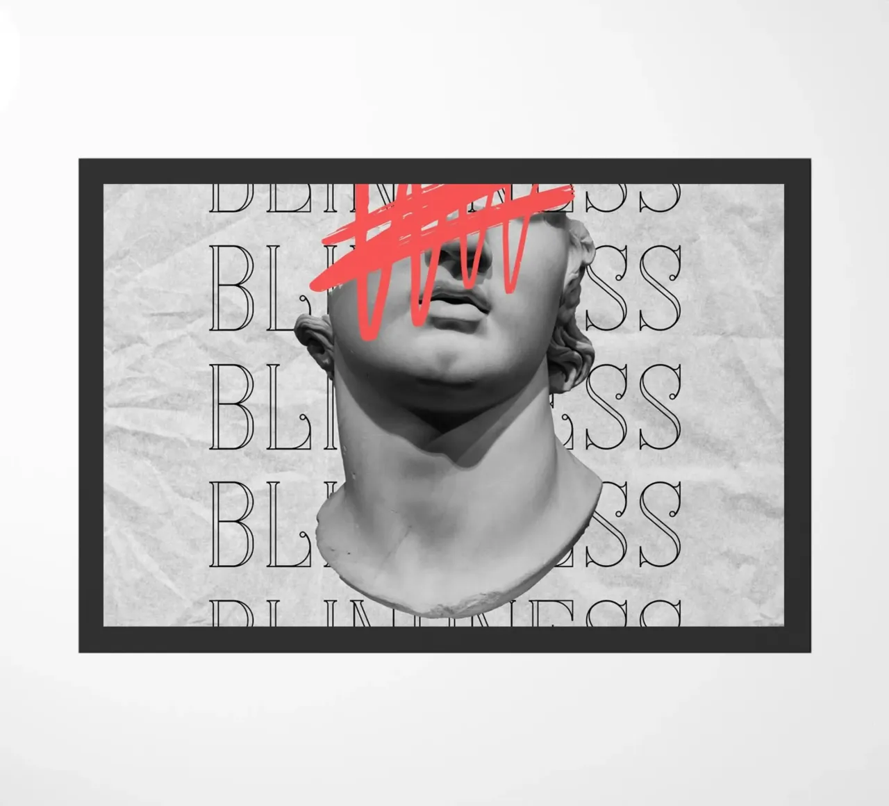 Blindness Abstract Bust Poster - Modern Art Print doormat by NorwesClub