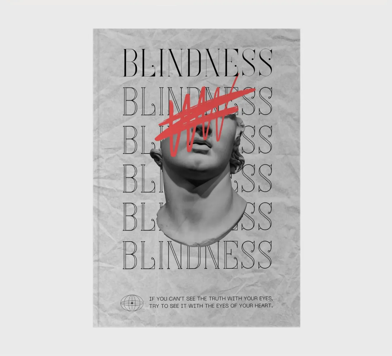 Blindness Abstract Bust Poster - Modern Art Print notebook by NorwesClub