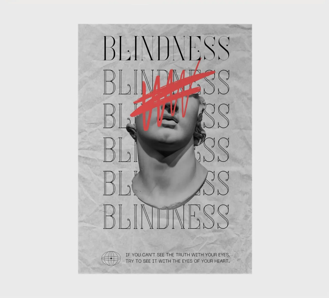 Blindness Abstract Bust Poster - Modern Art Print notebook by NorwesClub