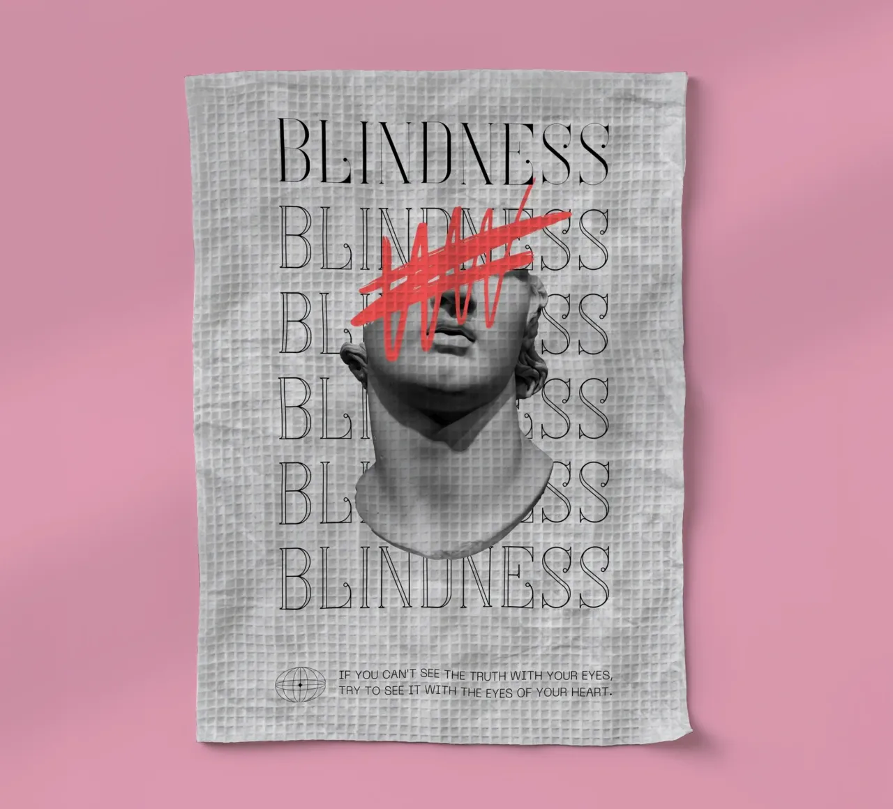 Blindness Abstract Bust Poster - Modern Art Print tea towel by NorwesClub