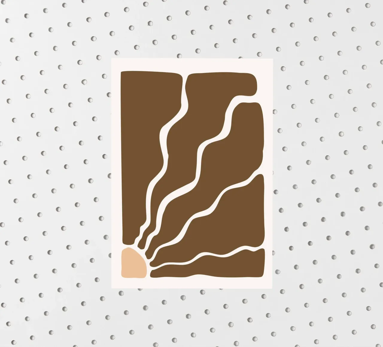 Abstract Terracotta Waves - Mid-Century Modern Art Print sticker by NorwesClub