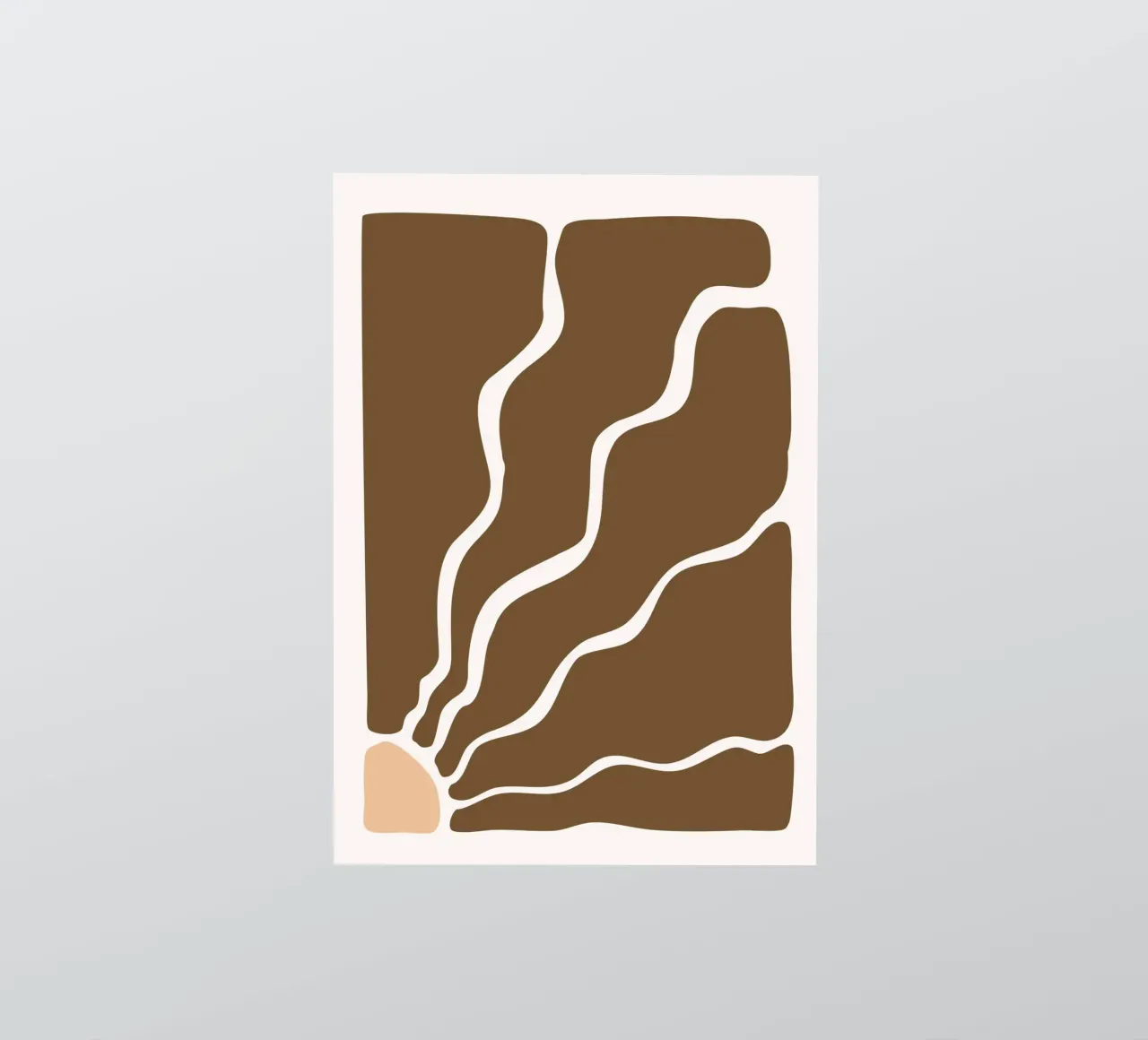 Abstract Terracotta Waves - Mid-Century Modern Art Print sticker by NorwesClub