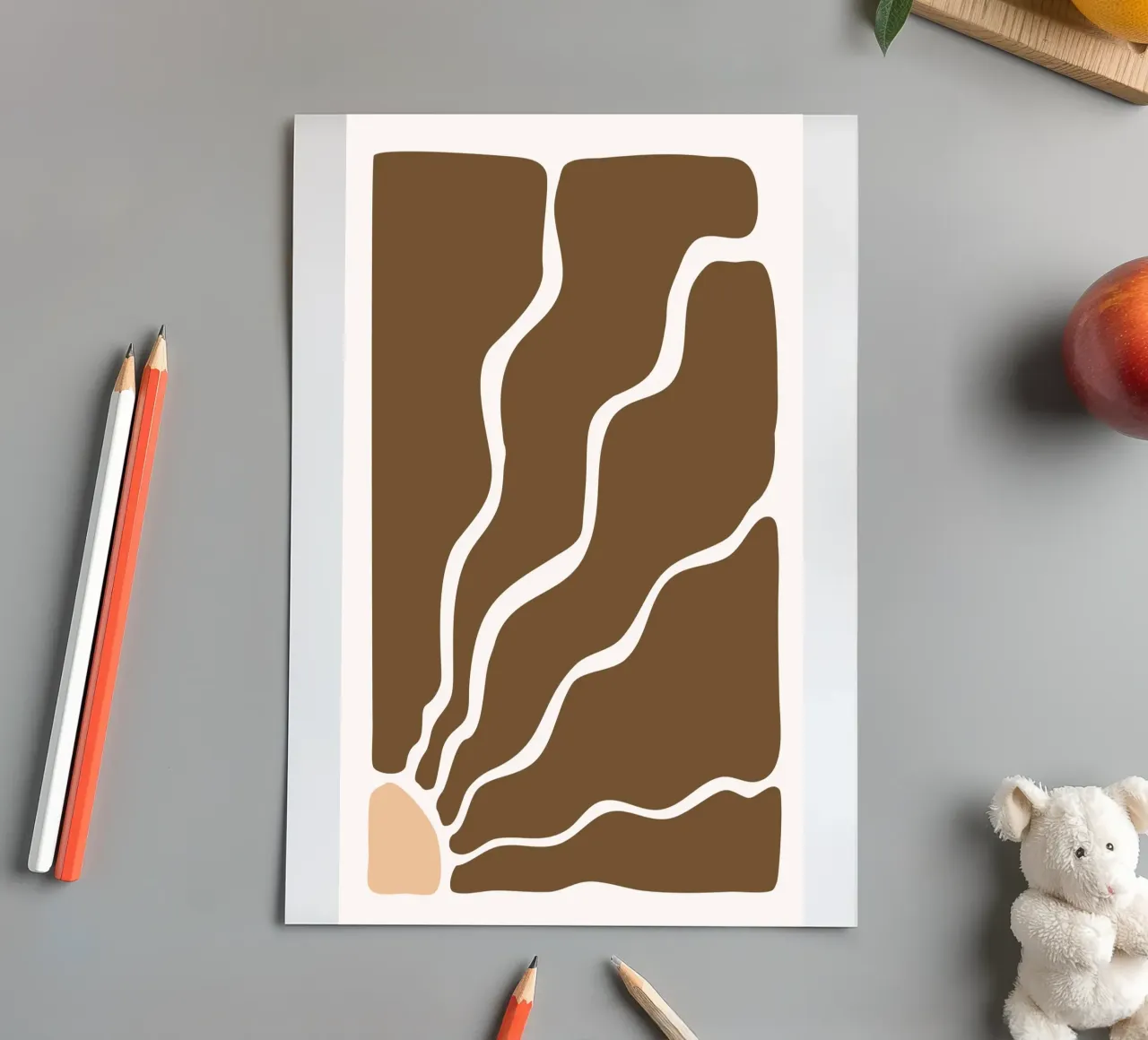 Abstract Terracotta Waves - Mid-Century Modern Art Print sticker sheet by NorwesClub