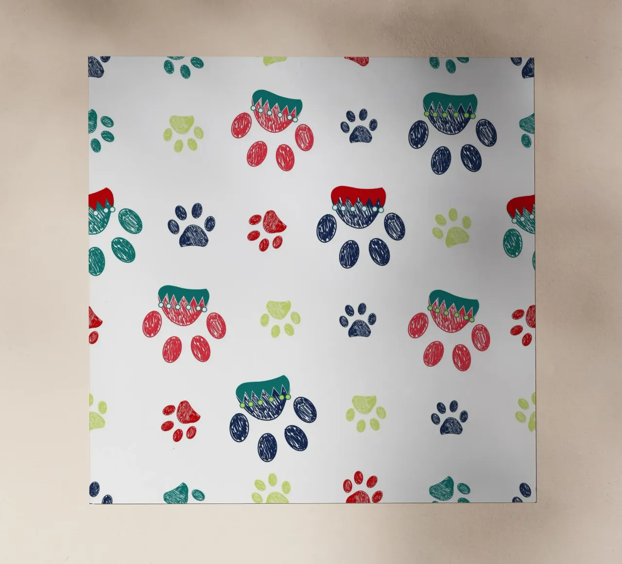 Christmas design decorative paw print backlit film by gulsengunel