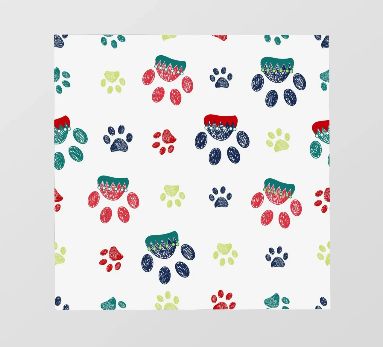 Christmas design decorative paw print backlit film by gulsengunel