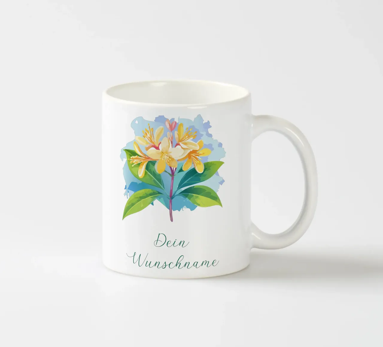 Fiore di nascita - Caprifoglio di giugno tazza in ceramica da Geburtsblume