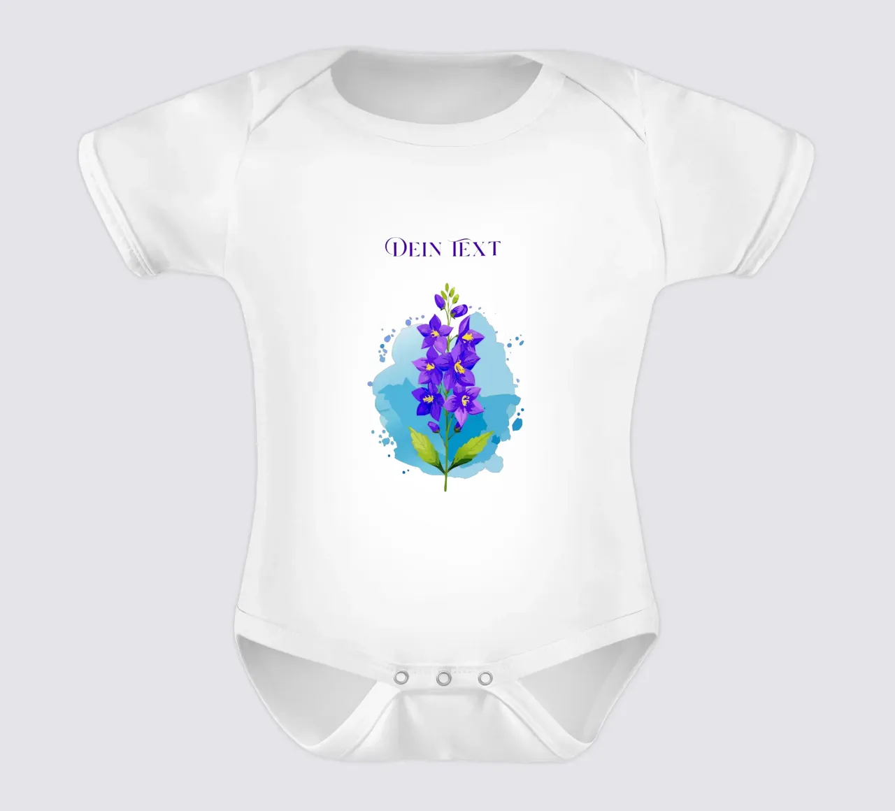 Fiore di nascita - Delphinium di luglio body neonato maniche corte da Geburtsblume