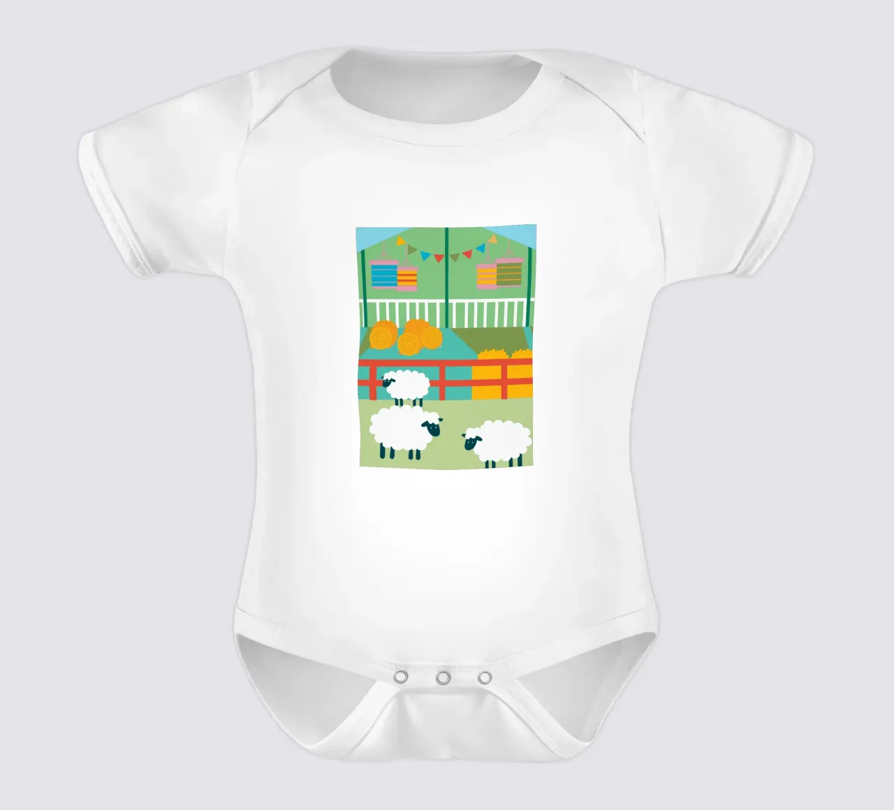 Allevamento di pecore body neonato maniche corte da CUTE ANIMALS