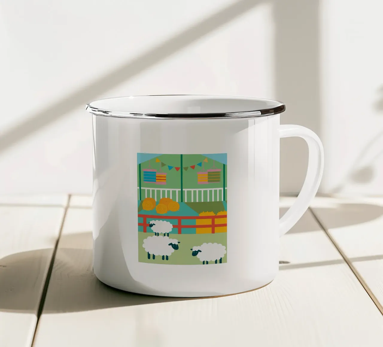 Allevamento di pecore tazza in smalto da CUTE ANIMALS