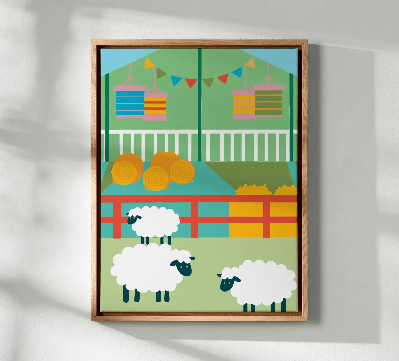 Sheep Farming canvas with Floater frame by CUTE ANIMALS