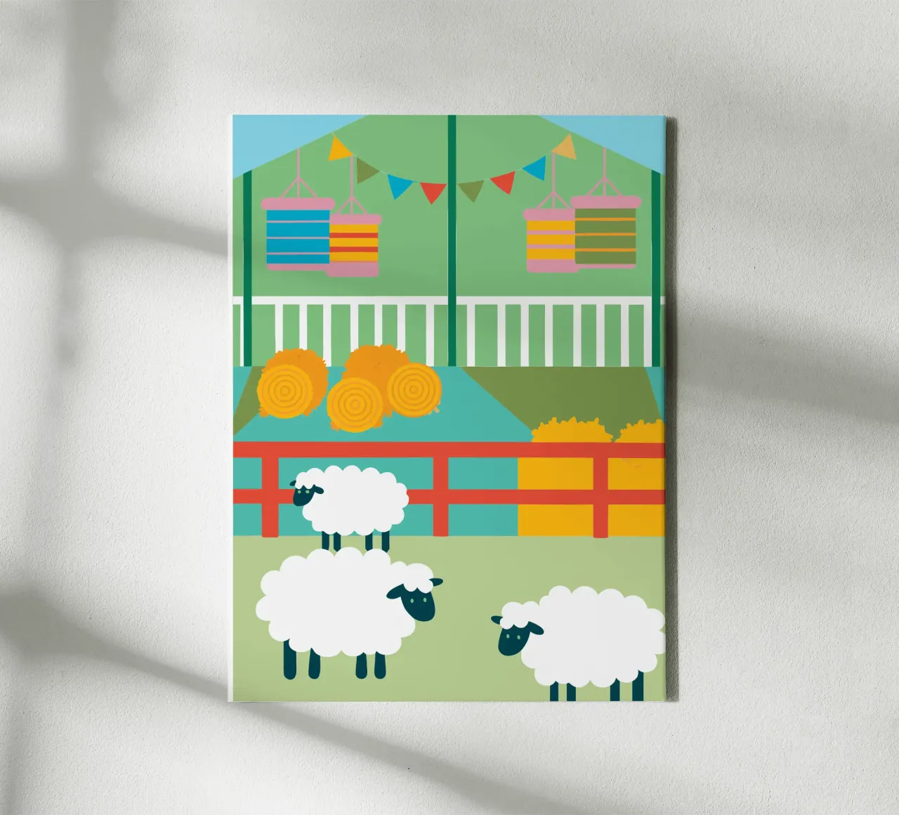 Sheep Farming canvas with Floater frame by CUTE ANIMALS