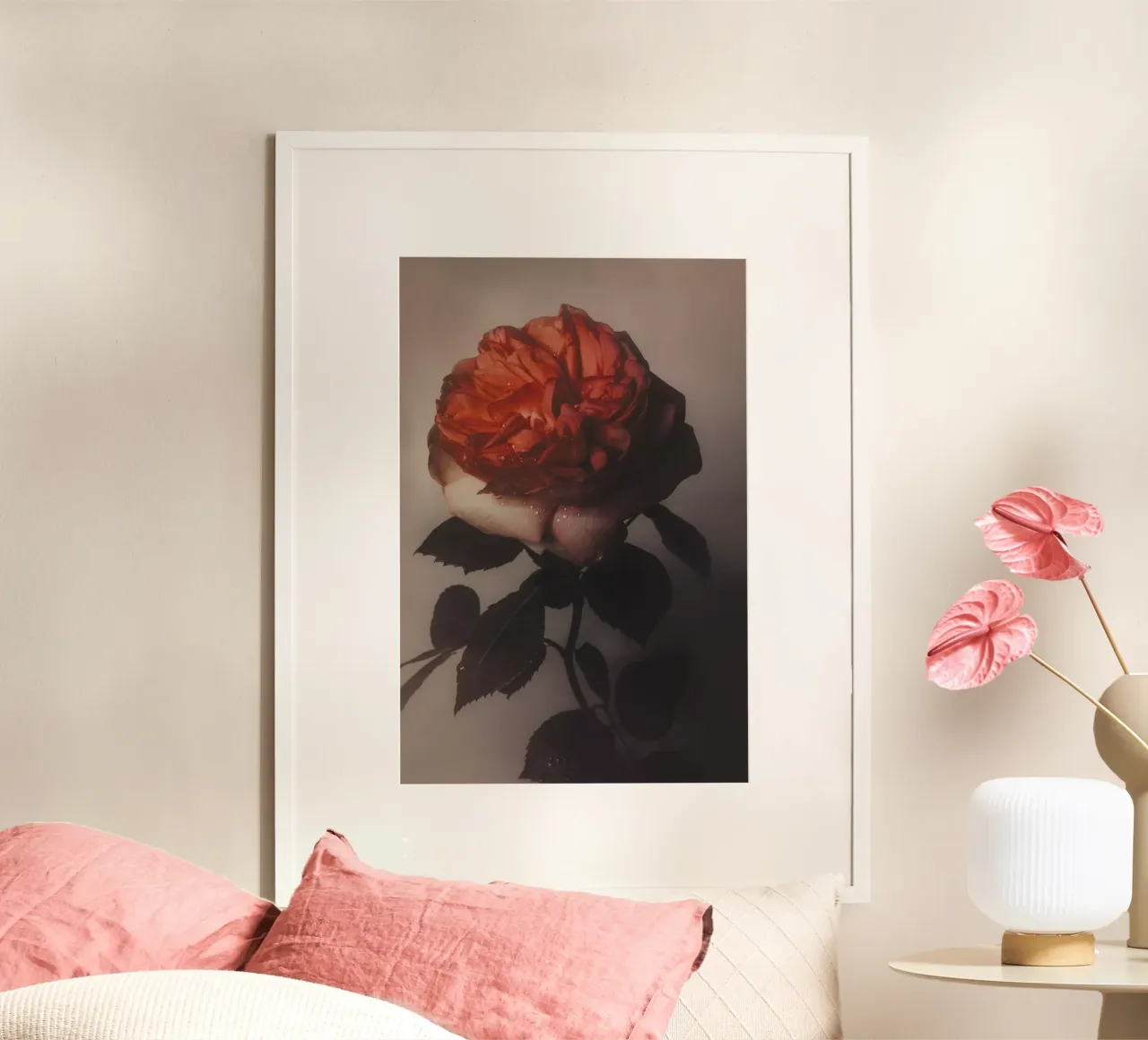 Dutch Rose poster with aluminum frame by Leigh Viner
