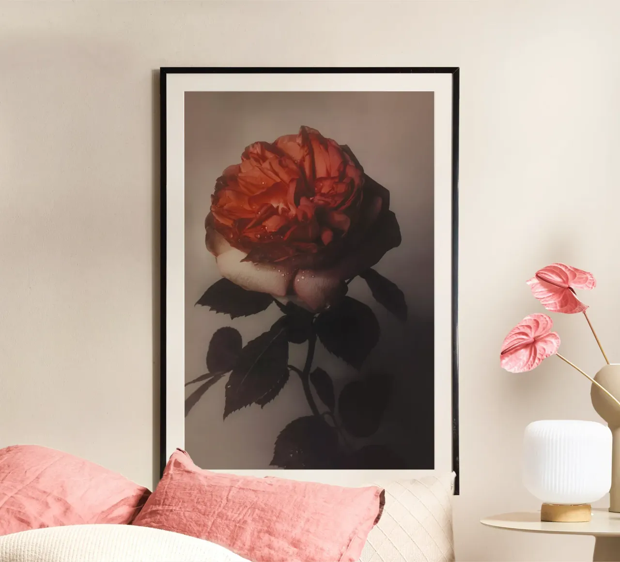 Dutch Rose poster with aluminum frame by Leigh Viner