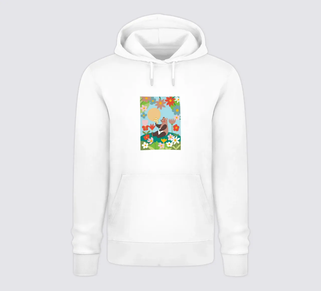 Orso nel giardino fiorito felpa con cappuccio da CUTE ANIMALS