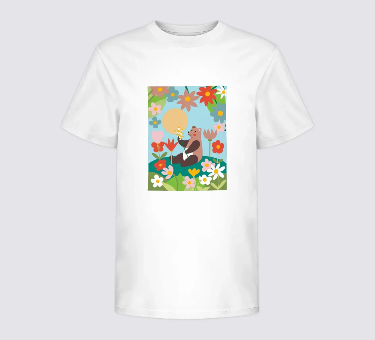 Bär im Blumengarten Kinder T-Shirt von CUTE ANIMALS
