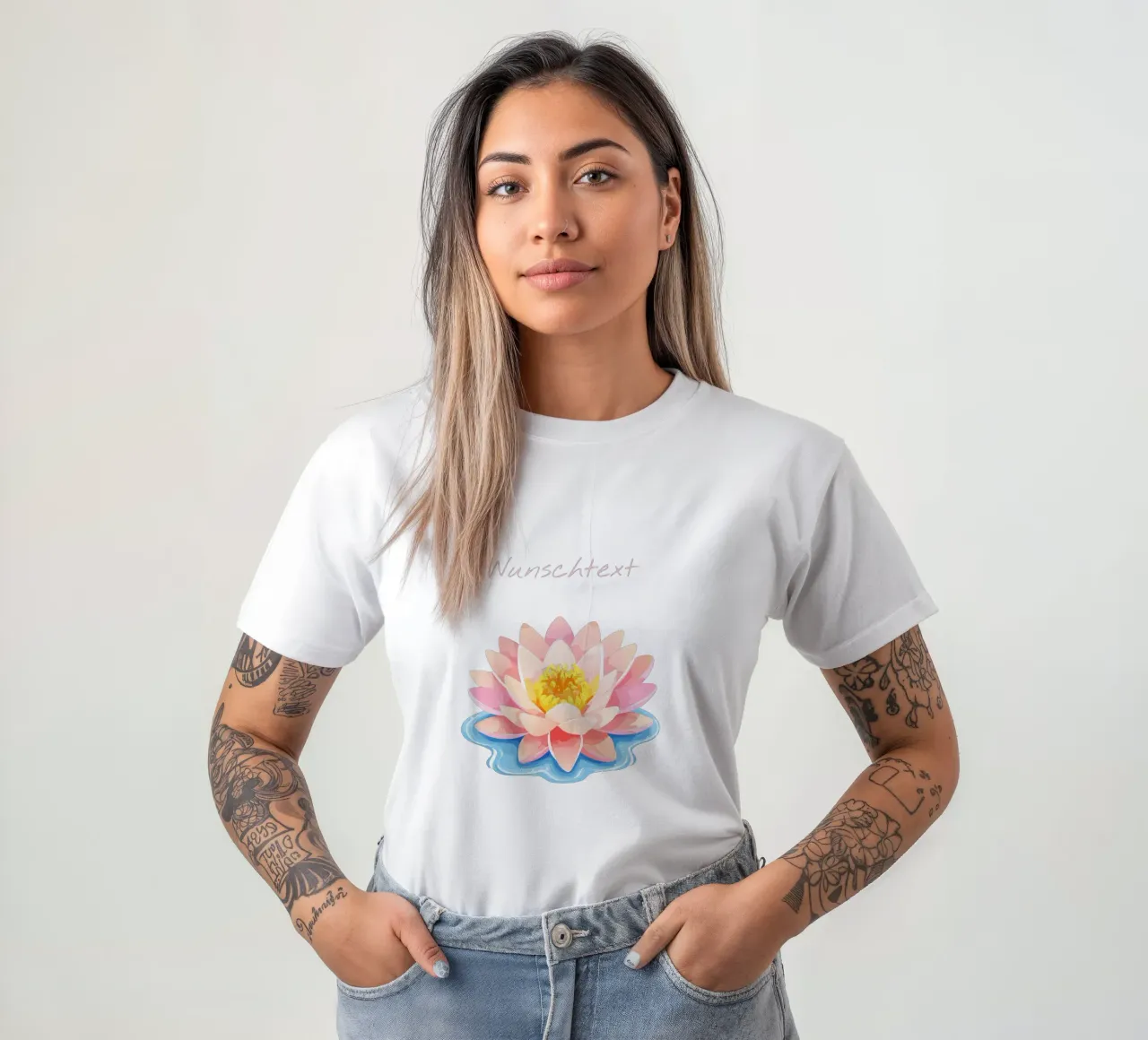 Fiore di nascita - ninfea di luglio / giglio d'acqua t-shirt da Geburtsblume