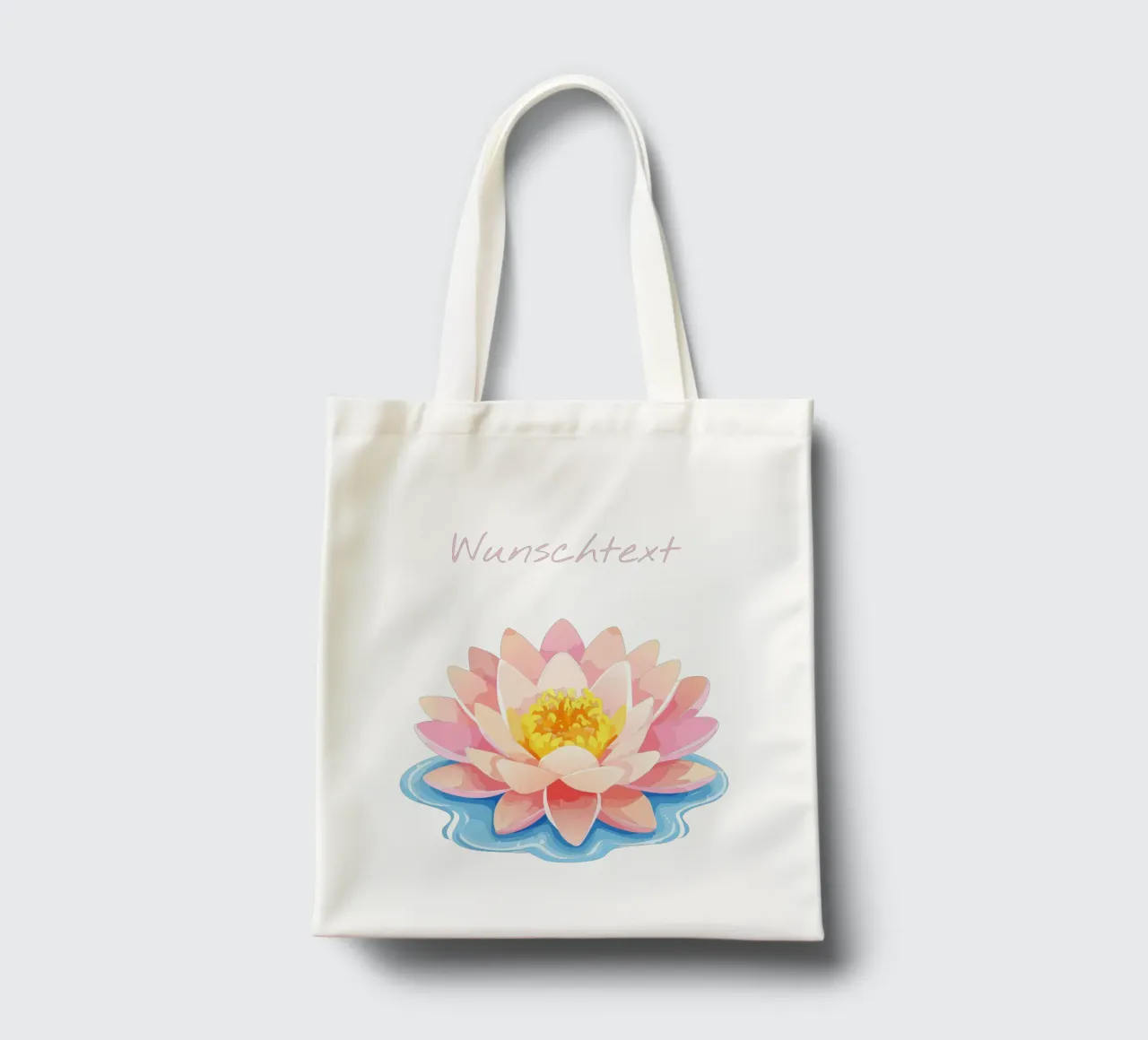Fiore di nascita - ninfea di luglio / giglio d'acqua borsa in juta da Geburtsblume