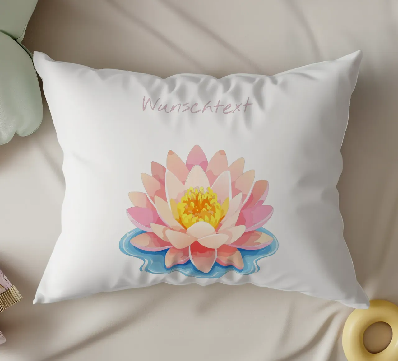 Fiore di nascita - ninfea di luglio / giglio d'acqua cuscino da Geburtsblume