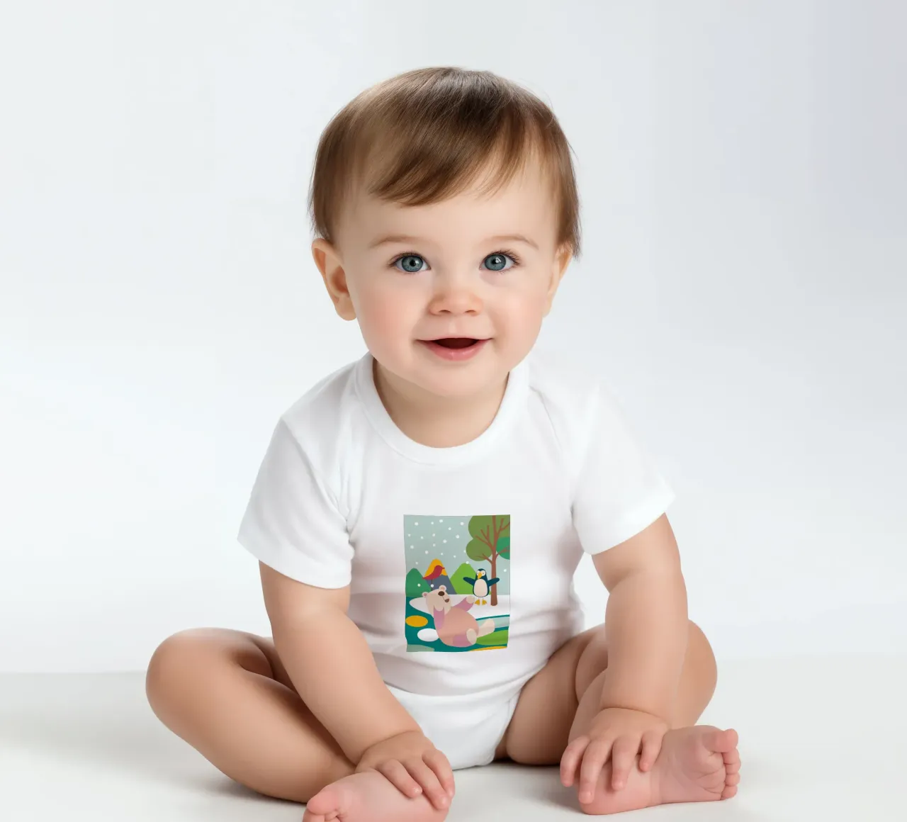 Orsi e pinguini body neonato maniche corte da CUTE ANIMALS