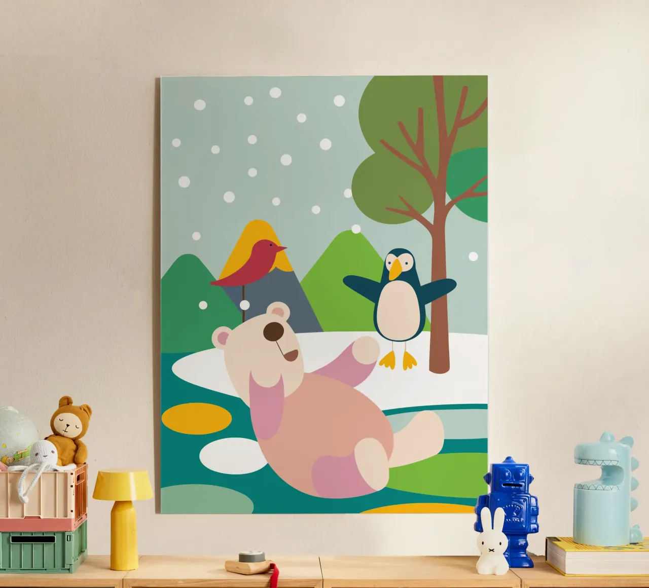 Bears and Penguins acrylic glass by CUTE ANIMALS