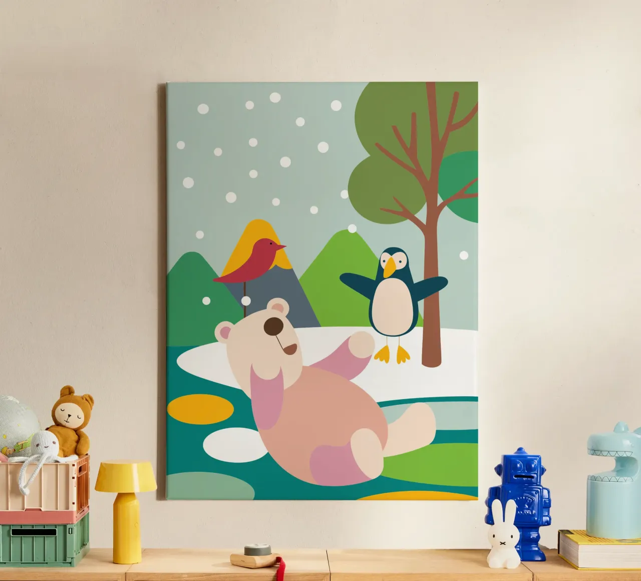 Bears and Penguins canvas by CUTE ANIMALS