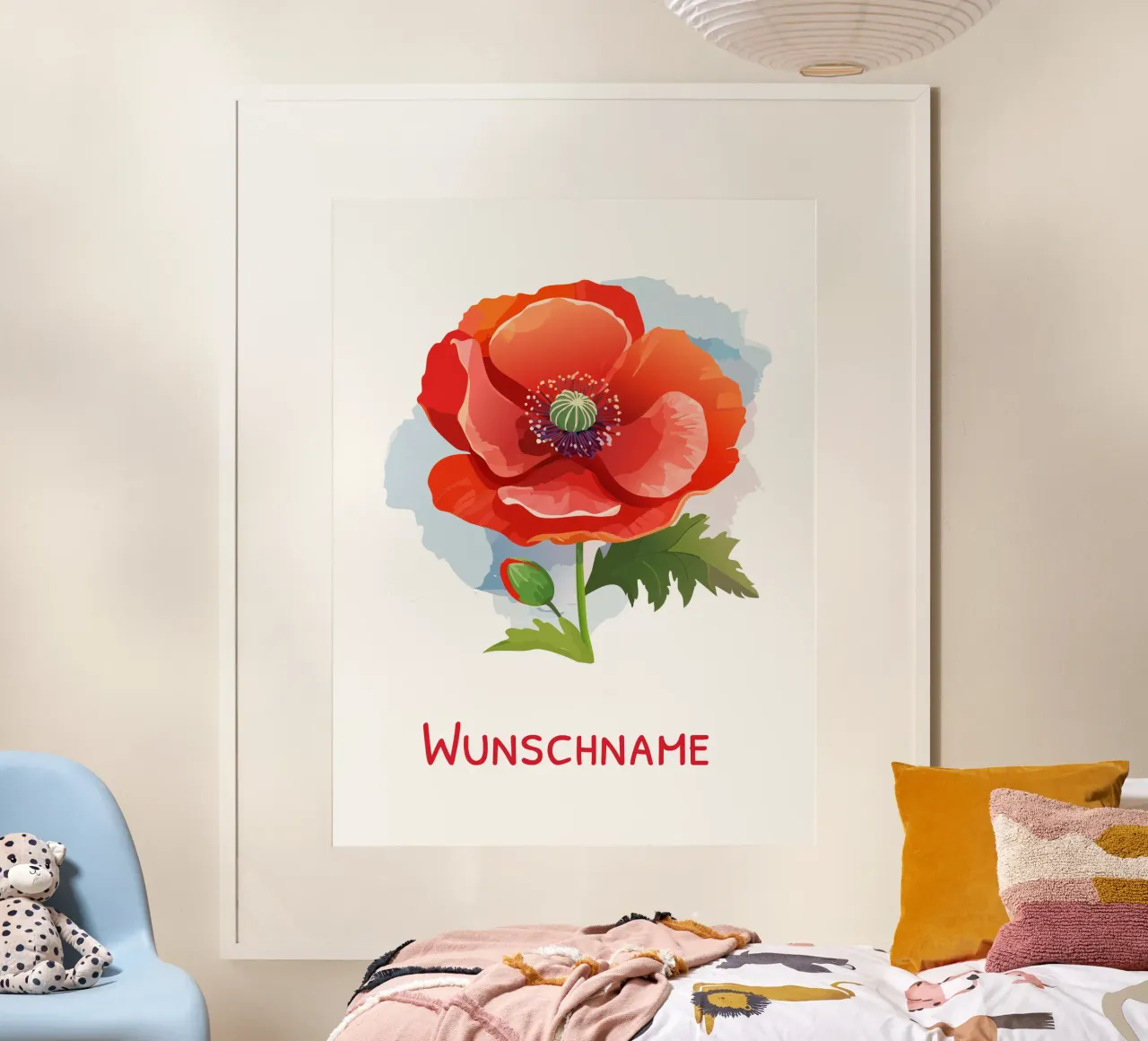 Fiore di nascita - Papavero di agosto poster da Geburtsblume