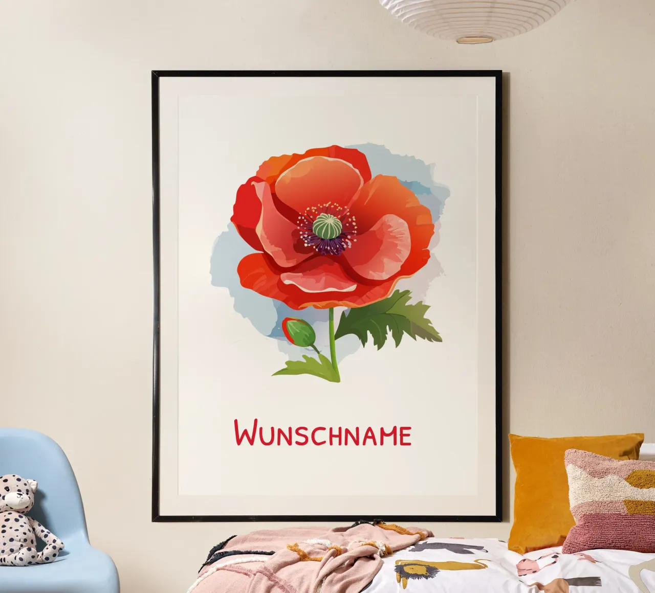Fiore di nascita - Papavero di agosto poster da Geburtsblume