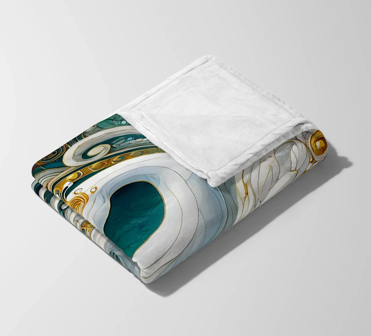 Cigno bianco coperta in pile da Art-Nouveau-Dsg