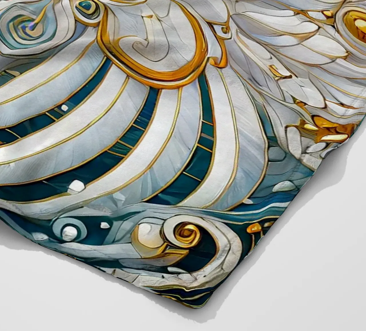 Cigno bianco coperta in pile da Art-Nouveau-Dsg