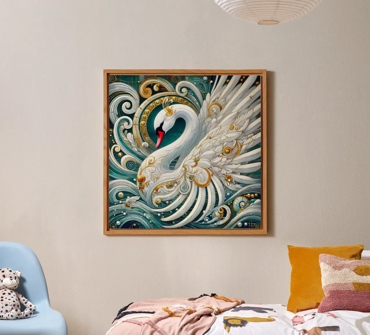 Cigno bianco alluminio dibond da Art-Nouveau-Dsg