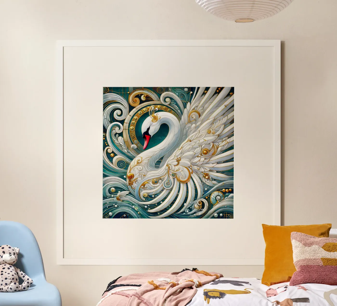 Cigno bianco poster da Art-Nouveau-Dsg