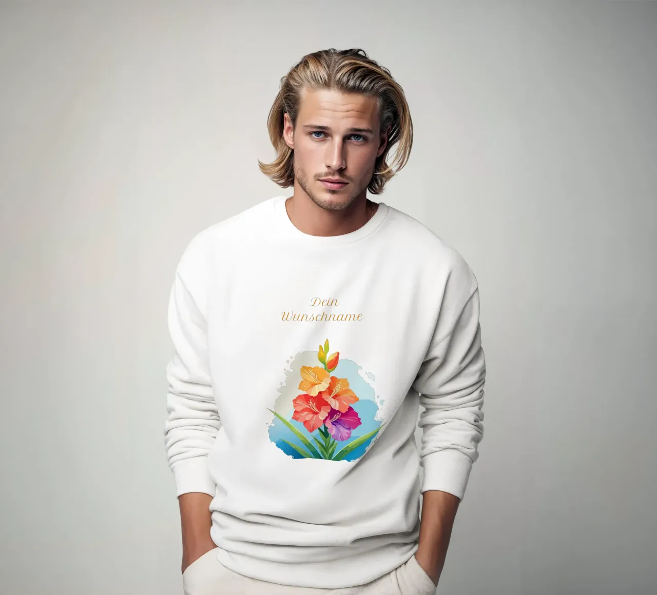 Fleur de naissance - Glaïeul d'août (fleur d'épée) sweat de Geburtsblume