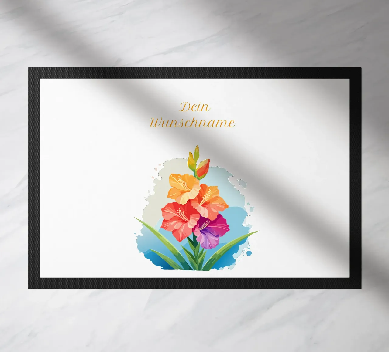 Birth flower - August gladiolus (sword flower) doormat by Geburtsblume