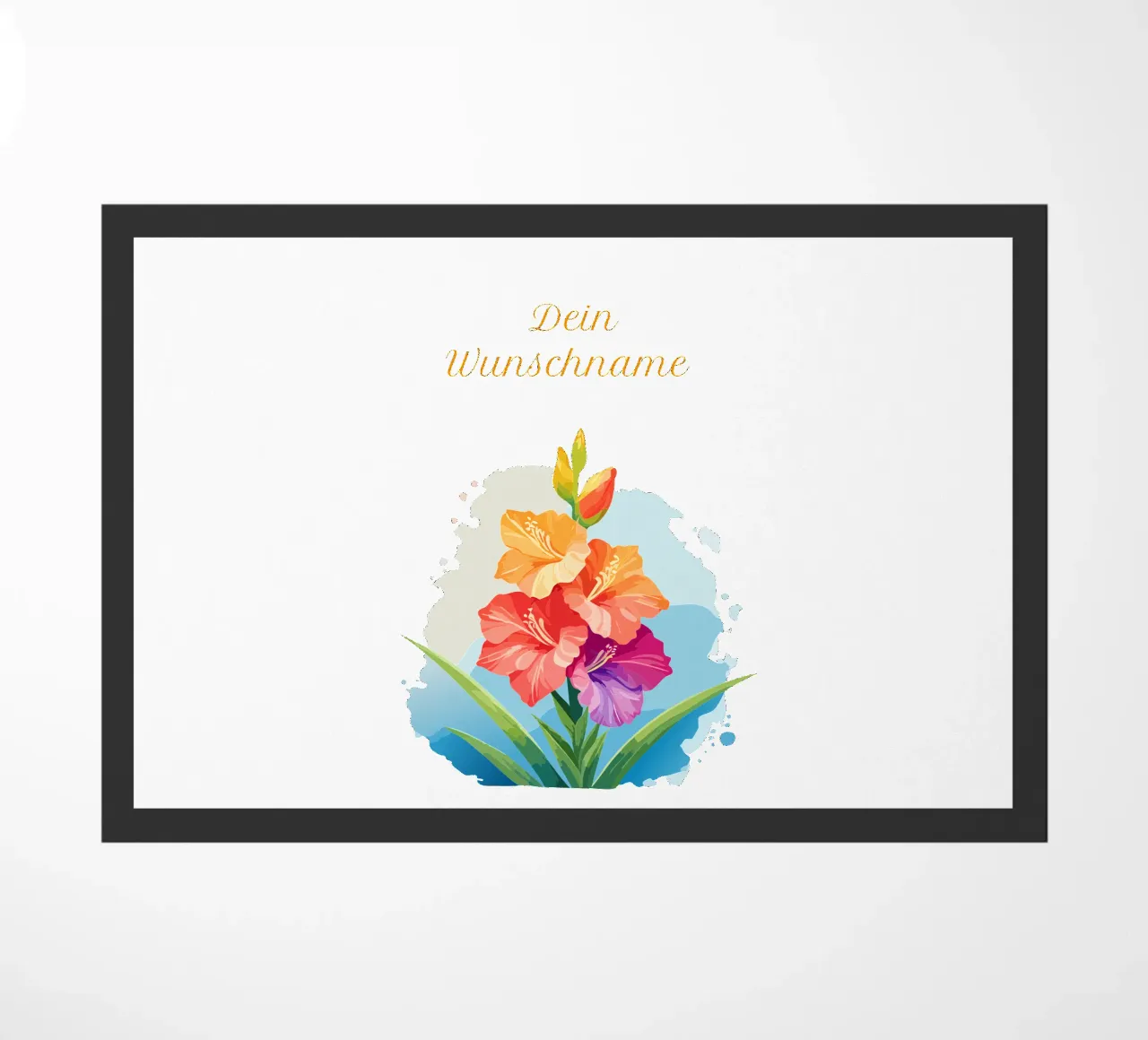 Birth flower - August gladiolus (sword flower) doormat by Geburtsblume
