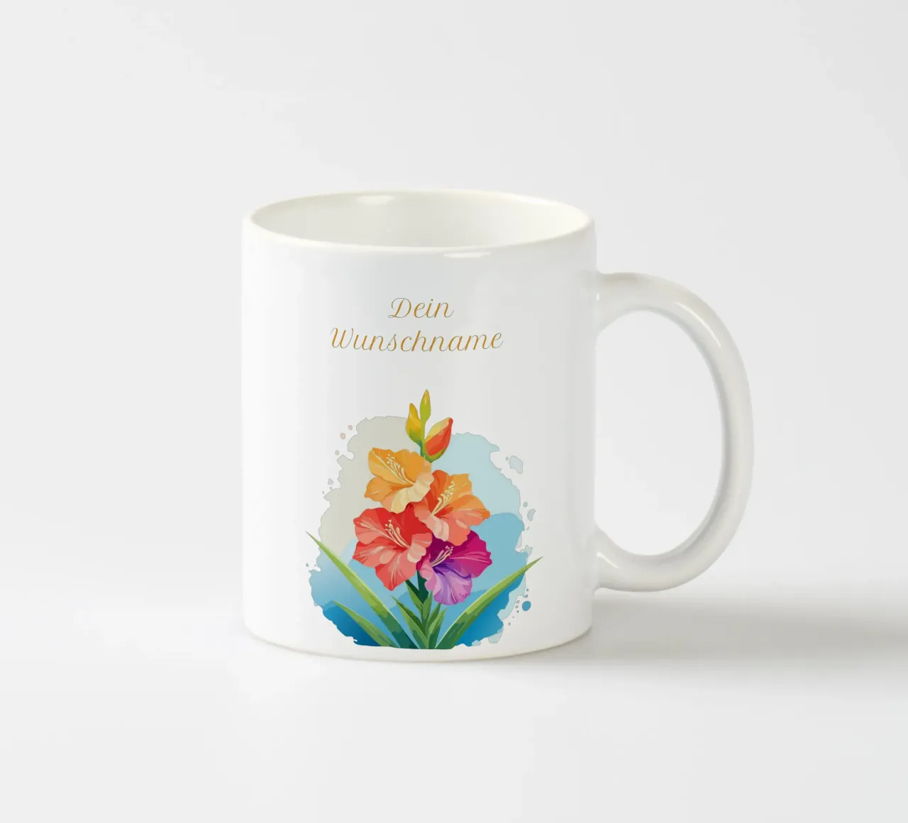 Birth flower - August gladiolus (sword flower) ceramic mug by Geburtsblume