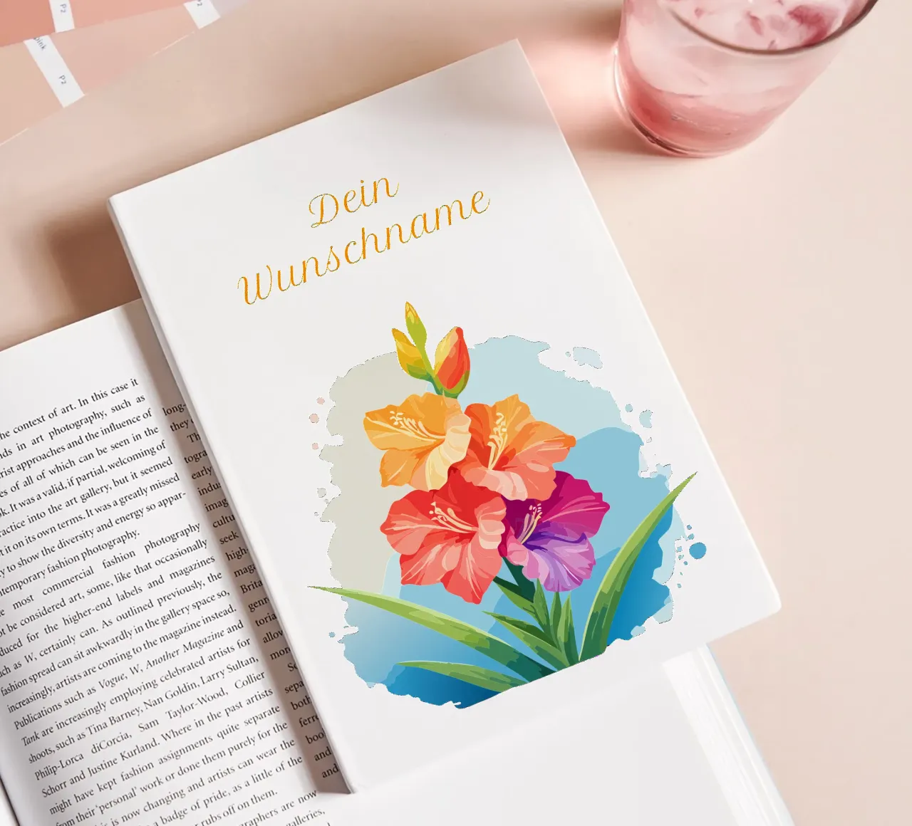 Fleur de naissance - Glaïeul d'août (fleur d'épée) carnet de notes de Geburtsblume