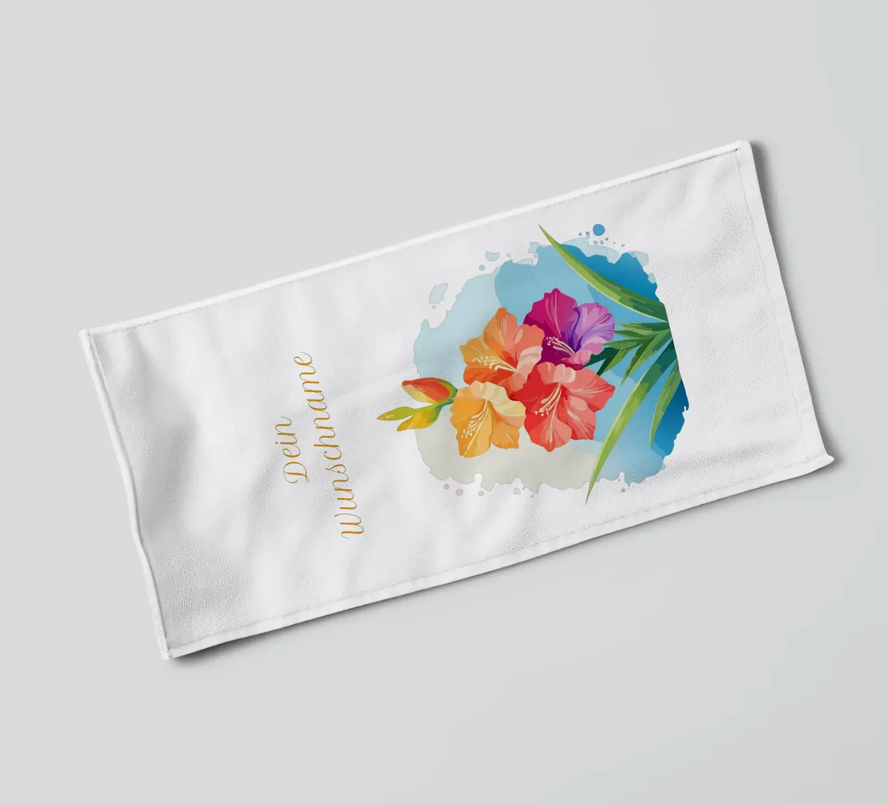 Fleur de naissance - Glaïeul d'août (fleur d'épée) serviette de bain de Geburtsblume