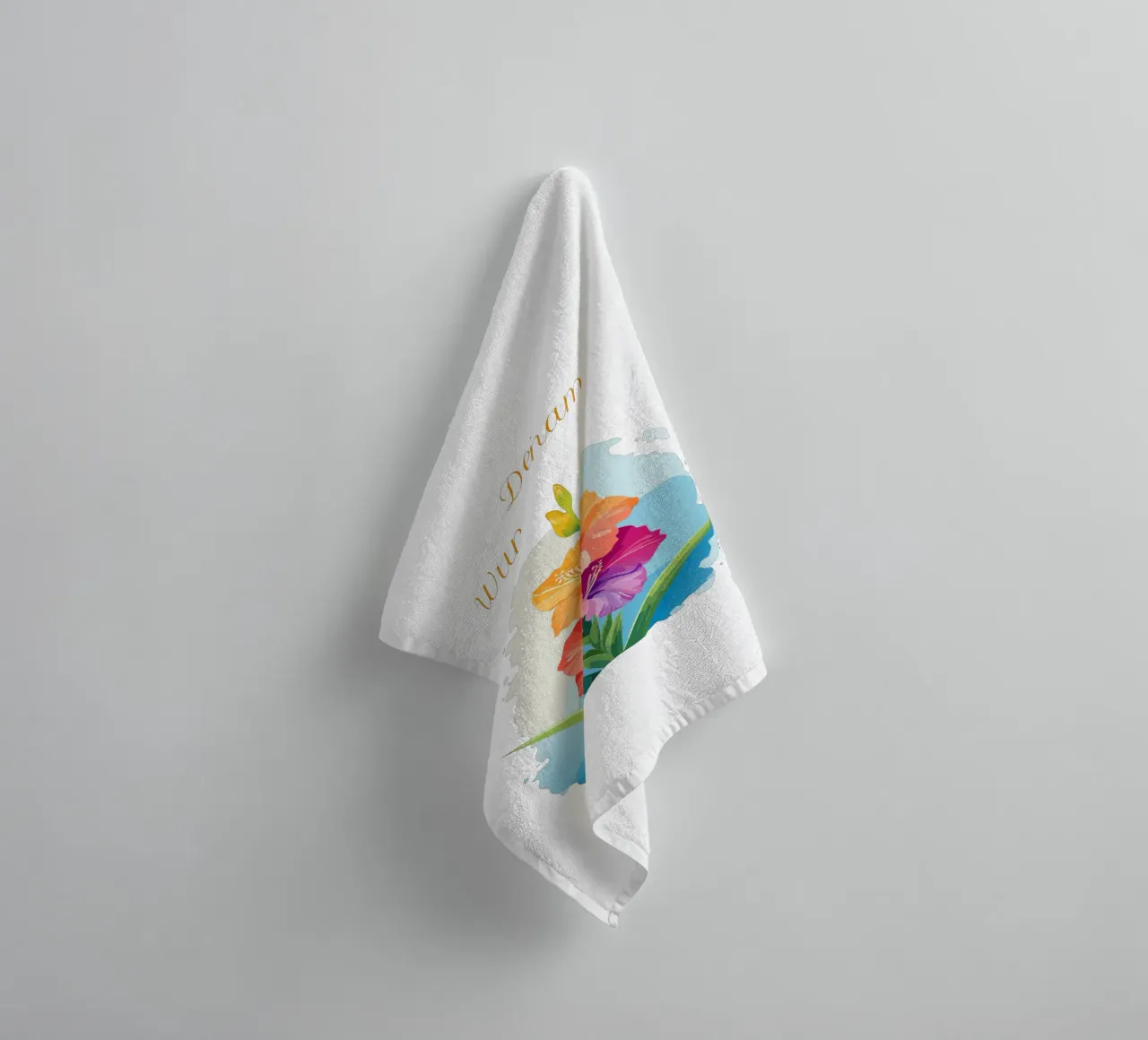Fleur de naissance - Glaïeul d'août (fleur d'épée) serviette de bain de Geburtsblume
