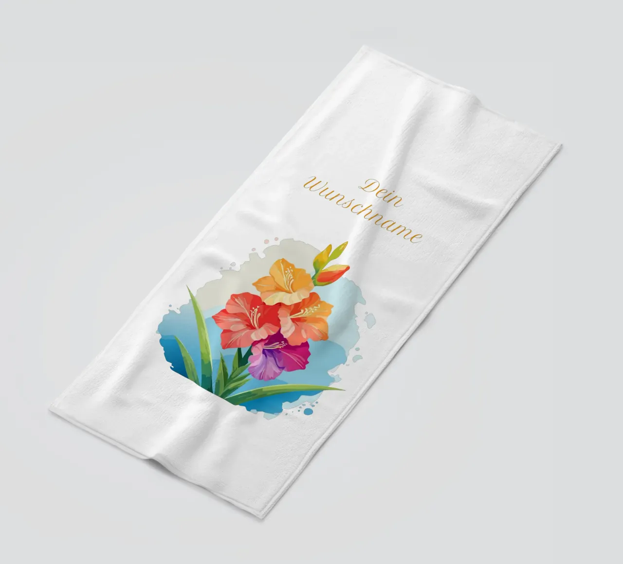 Birth flower - August gladiolus (sword flower) beach towel by Geburtsblume