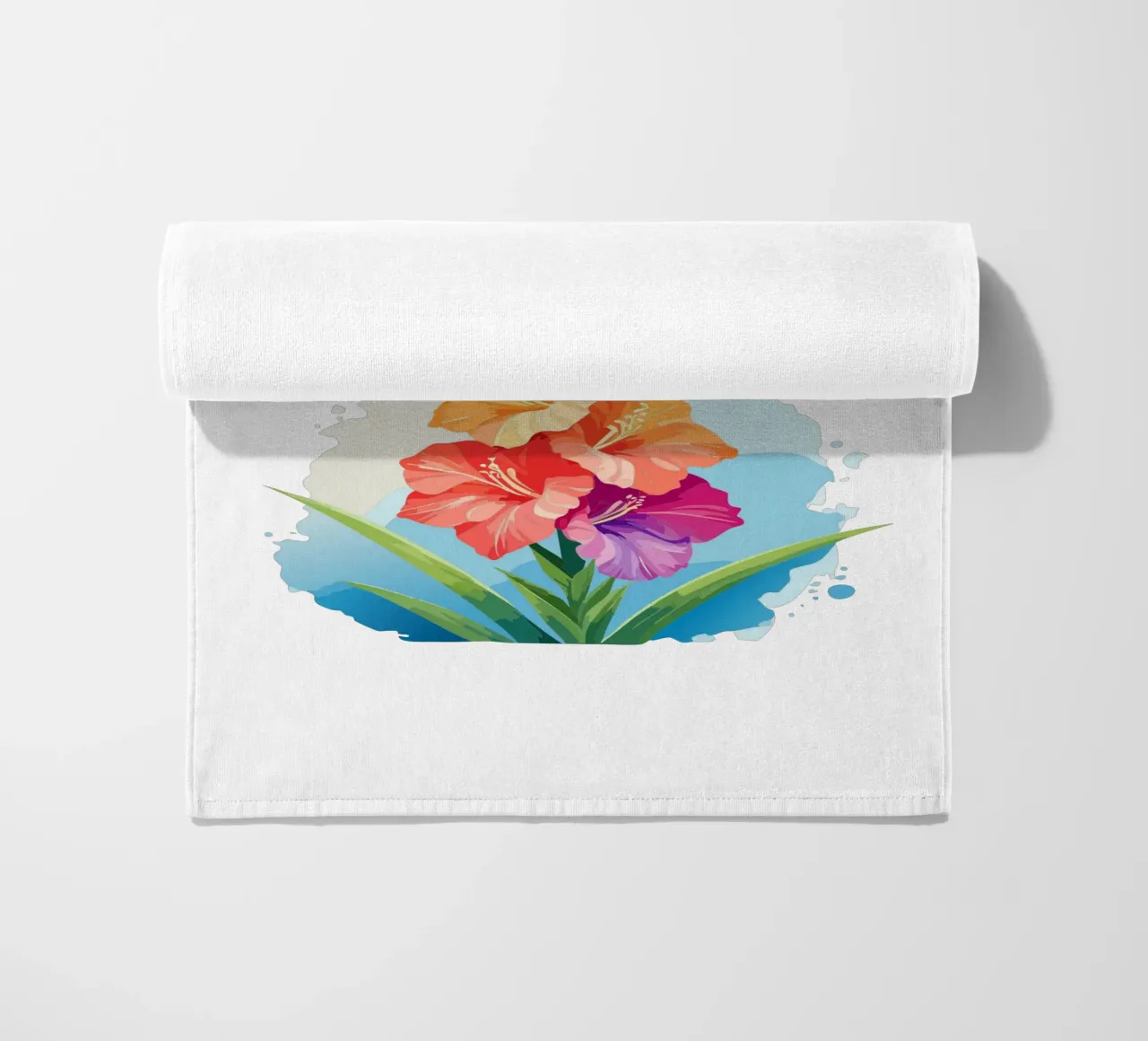 Birth flower - August gladiolus (sword flower) beach towel by Geburtsblume