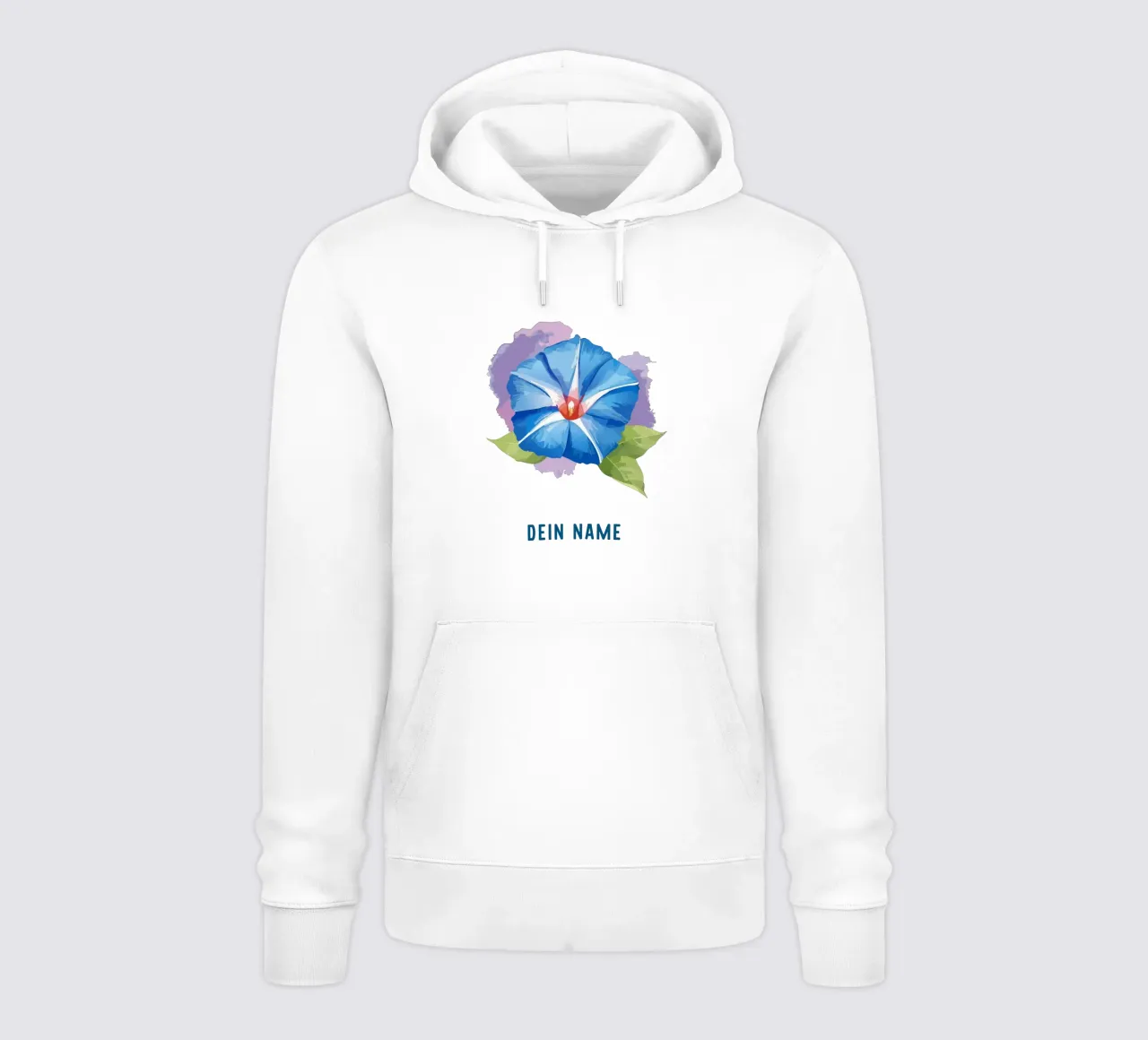 Fiore di nascita - Glorie mattutine blu di settembre felpa con cappuccio da Geburtsblume