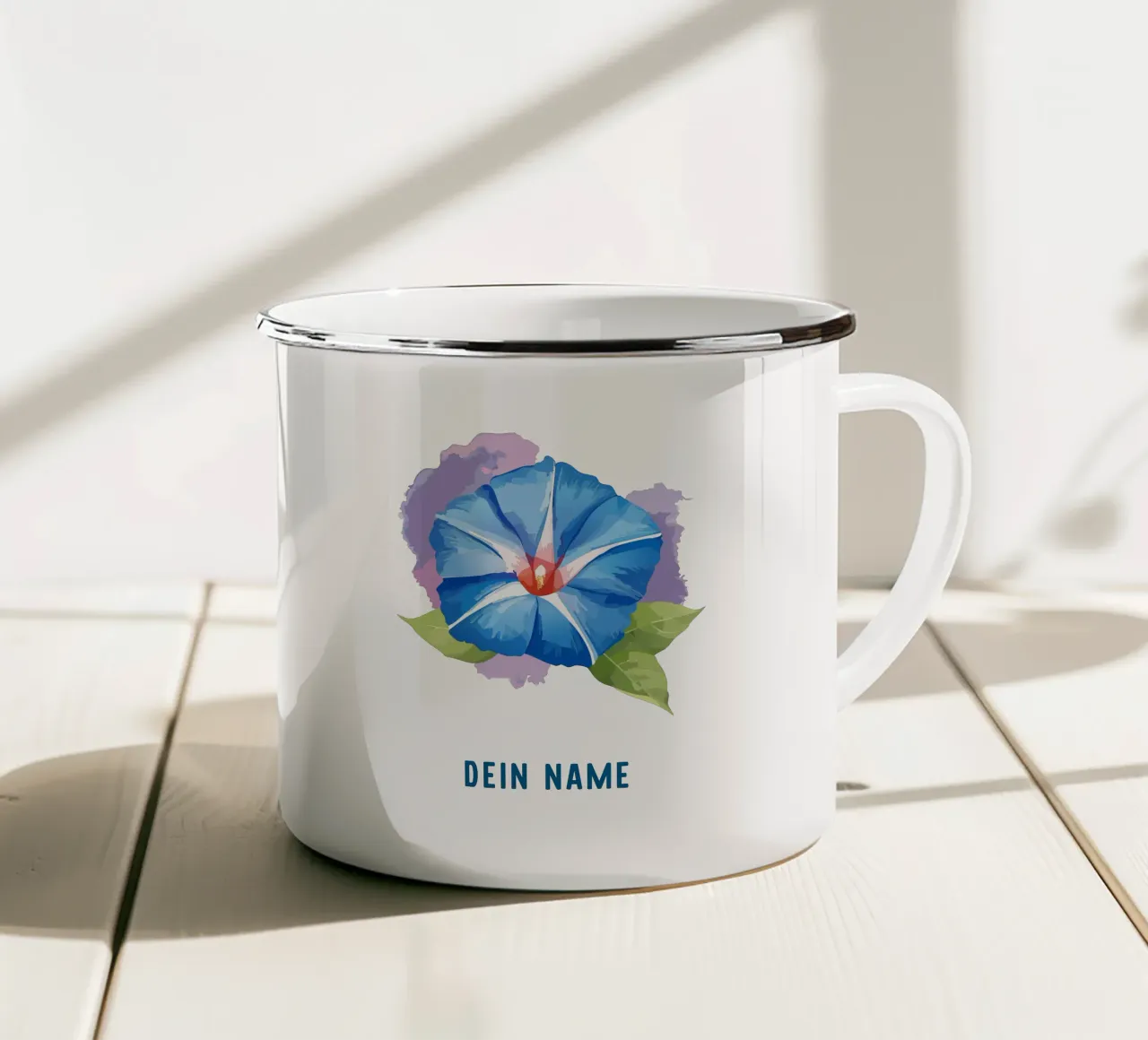 Fiore di nascita - Glorie mattutine blu di settembre tazza in smalto da Geburtsblume